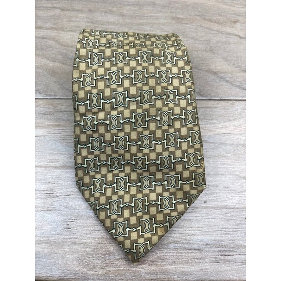 Hermes Other - Hermes Men's Tie Brown Silk Patterned Classic Luxury Designer